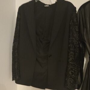 Express Black Blazer with Lace Sleeves